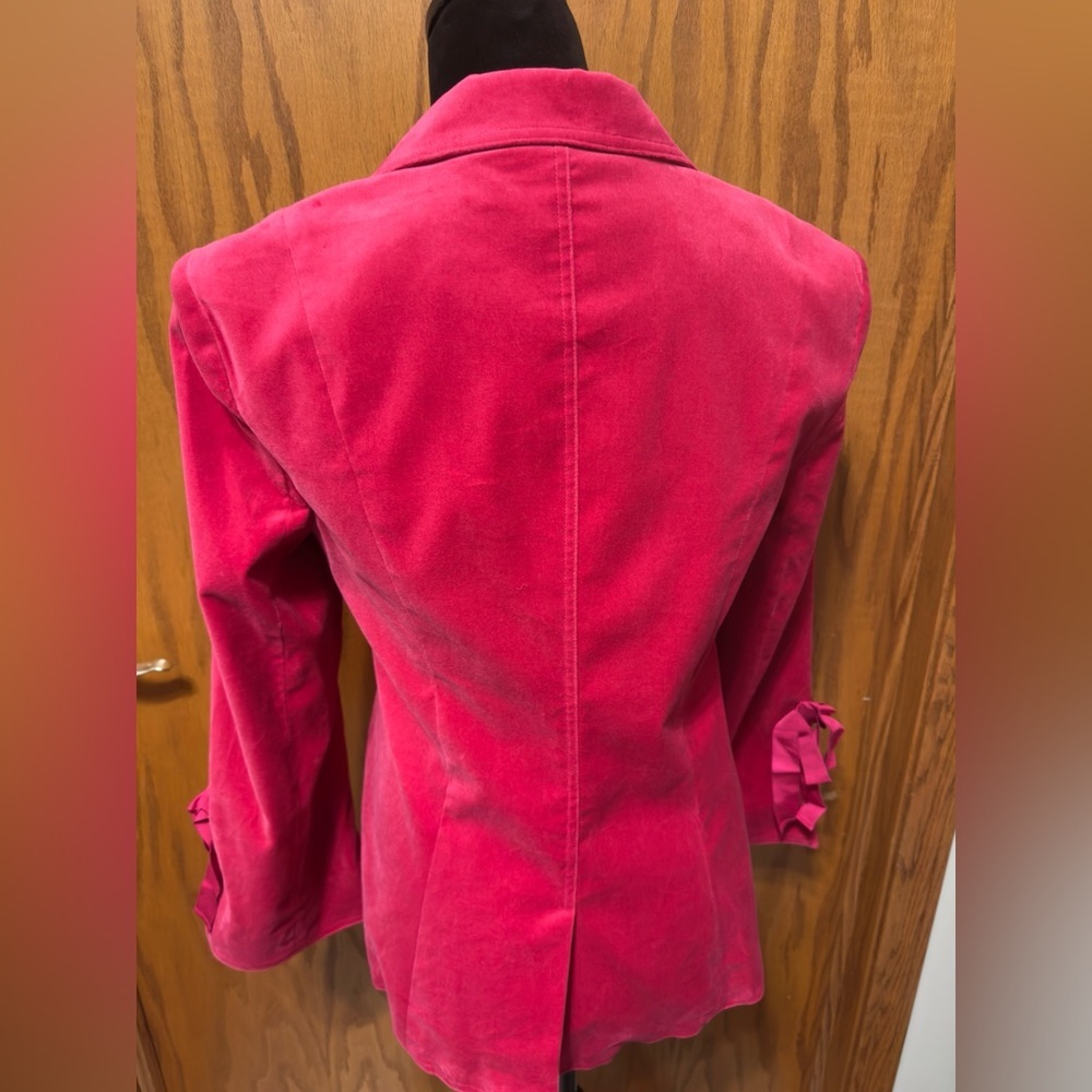NWT Cinq A SEPT'S Velvet Lou Blazer, Berry, 6 - Picture 11 of 16